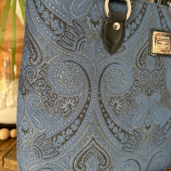 Liz Claiborne Blue Patterned Handbag preloved - Picture 3 of 8